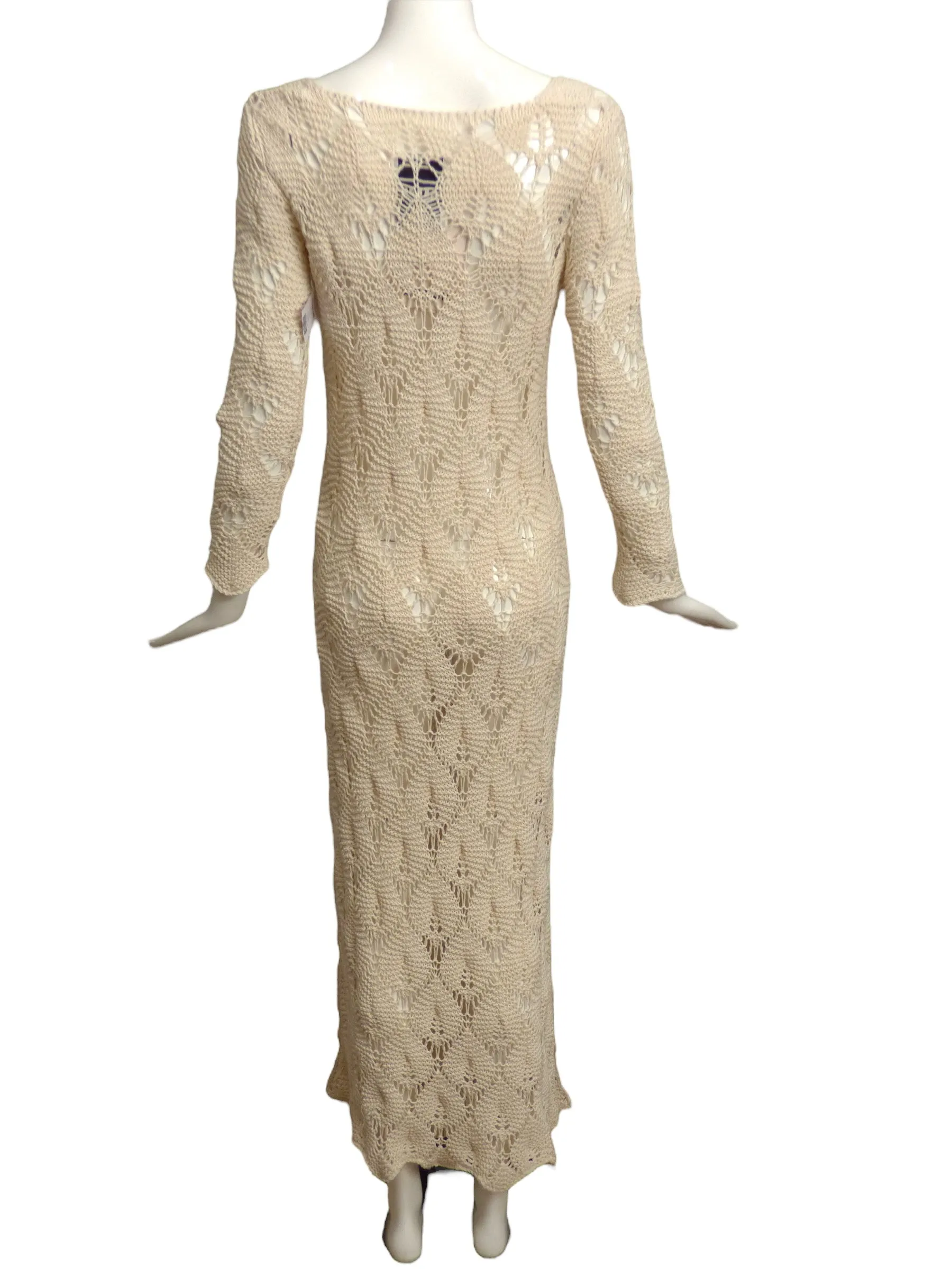 AERON- NWT Ivory Crochet Sweater Dress, Size 6