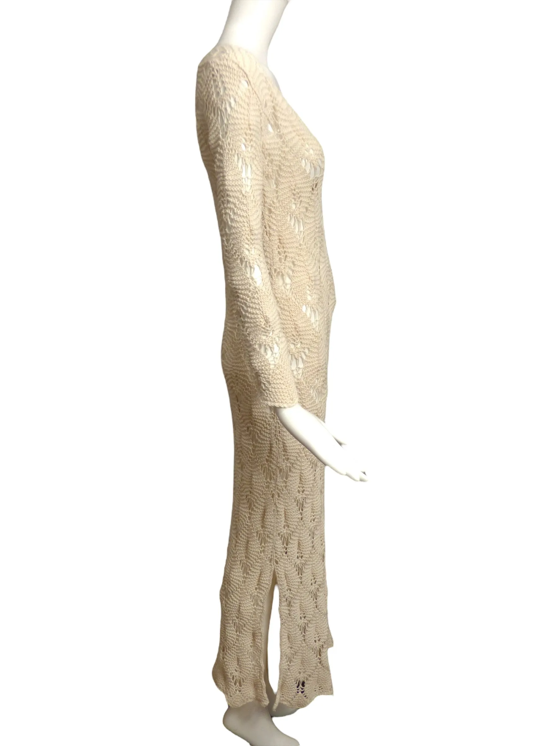 AERON- NWT Ivory Crochet Sweater Dress, Size 6