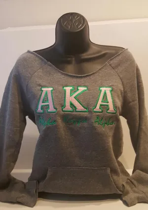 AKA Off the Shoulder SWEATSHIRT(BOLD)GREY