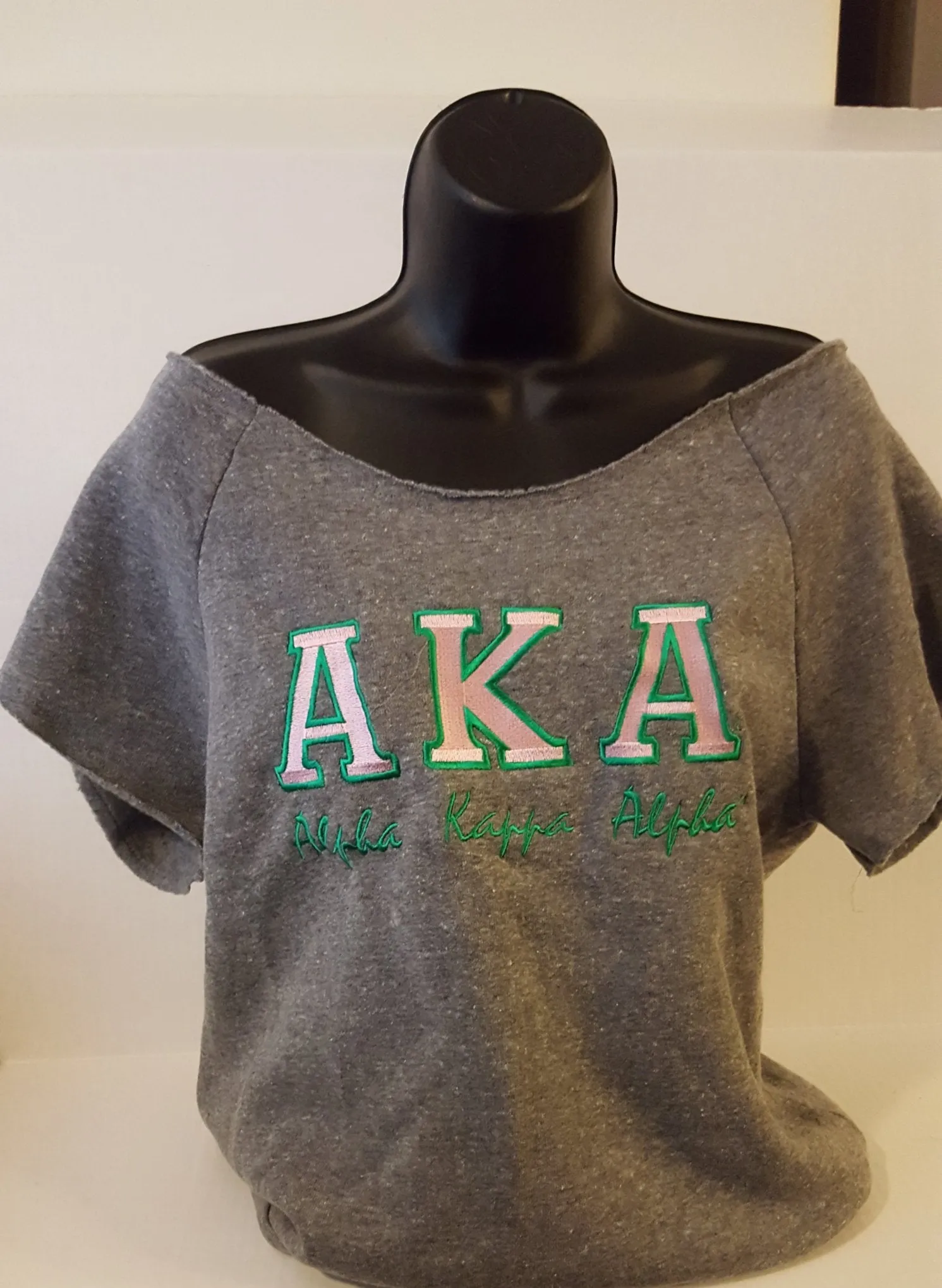 AKA Off The Shoulder Sweatshirt(Shortsleeve)Grey