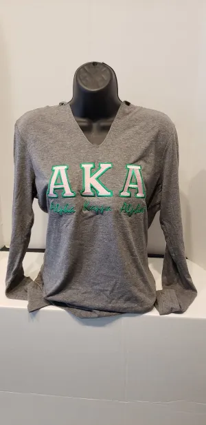 AKA Vneck HOODIE(BOLD) Grey