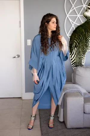 Akari Dress - Antique Blue Crepe