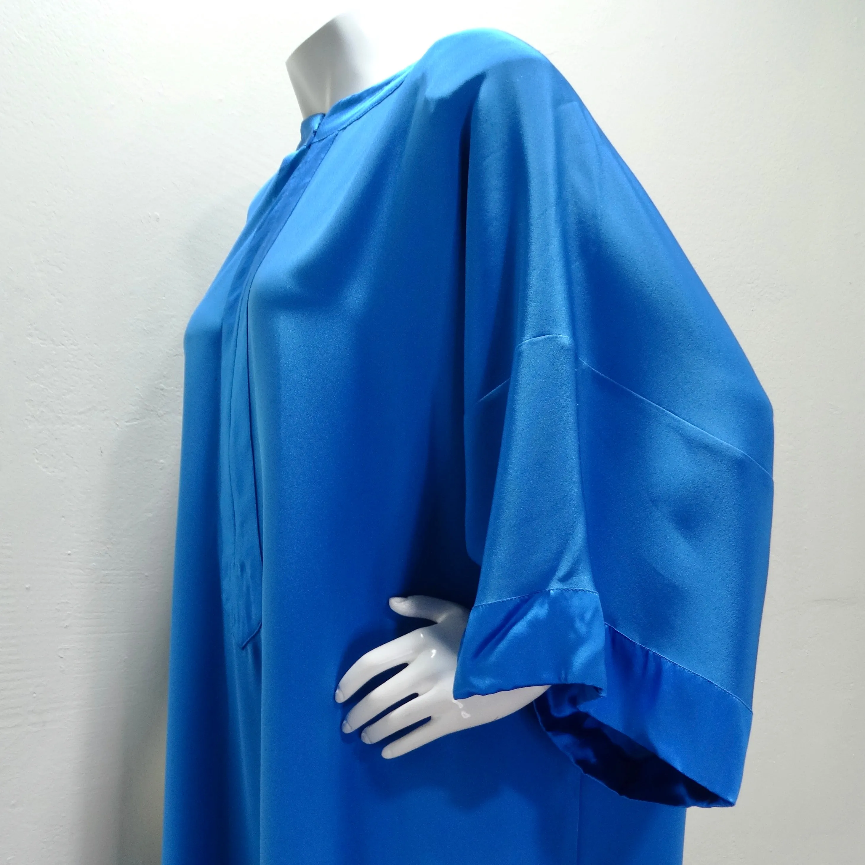 Albert Capraro 1970s Blue Kaftan Dress