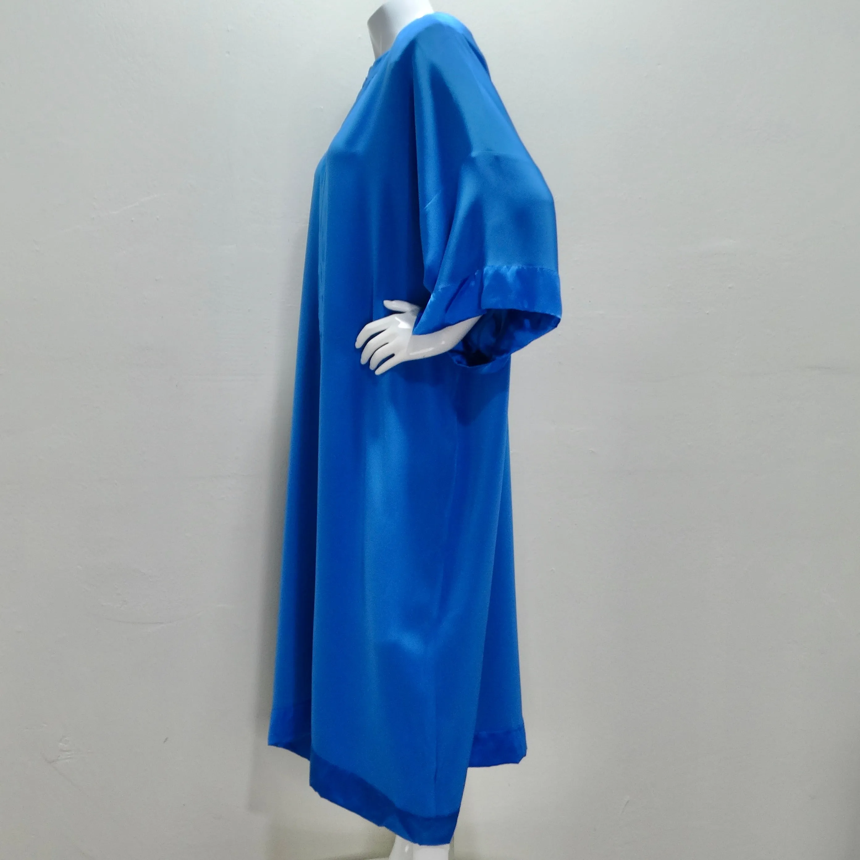 Albert Capraro 1970s Blue Kaftan Dress