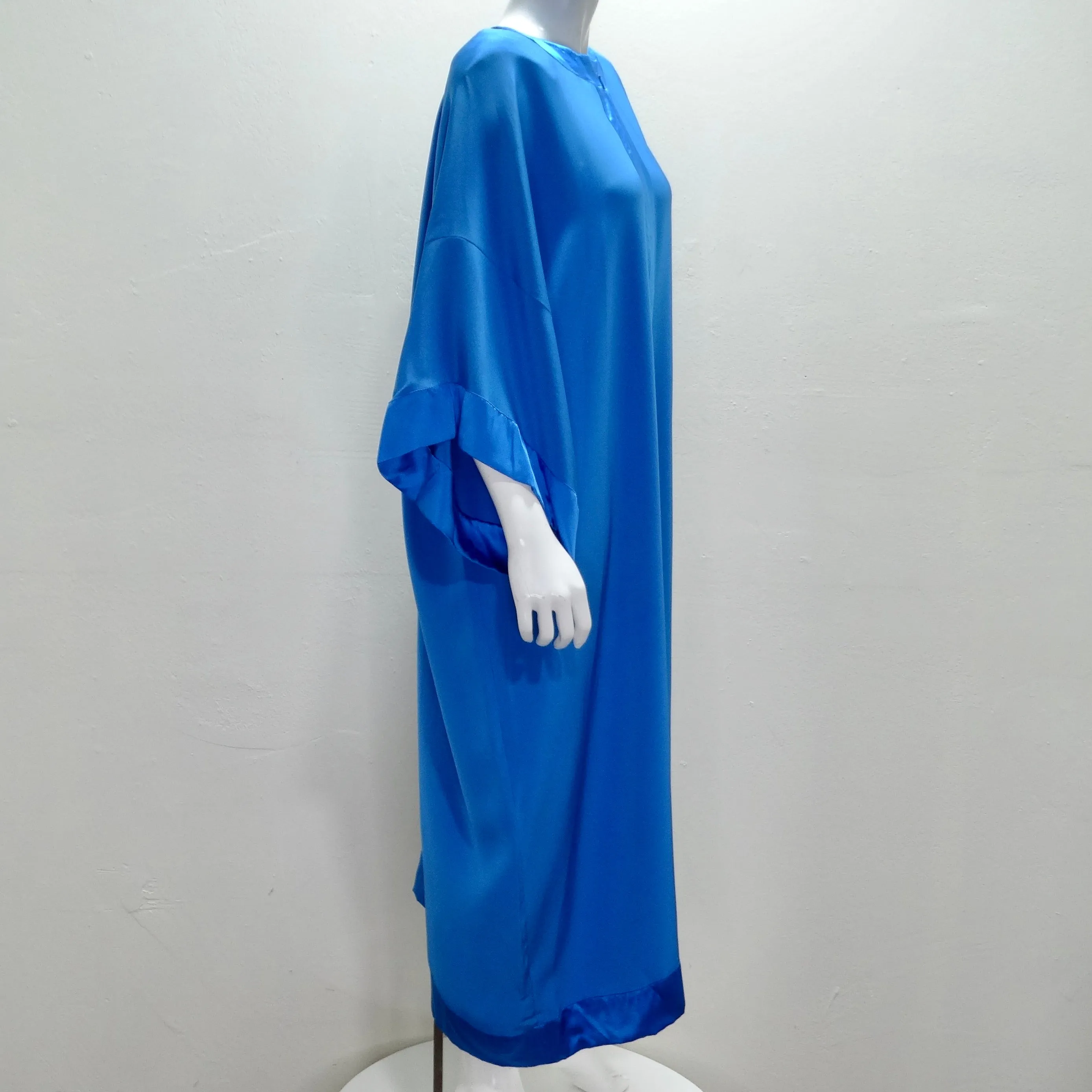 Albert Capraro 1970s Blue Kaftan Dress