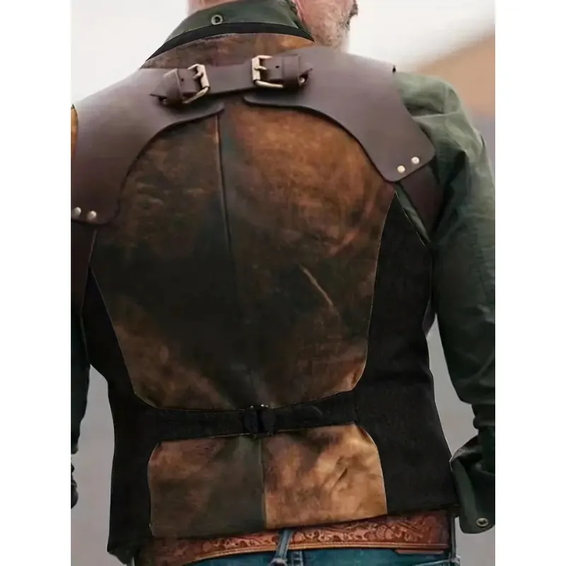 Alexander | Men's Vintage Tailored Vest With Harness | Button-Up