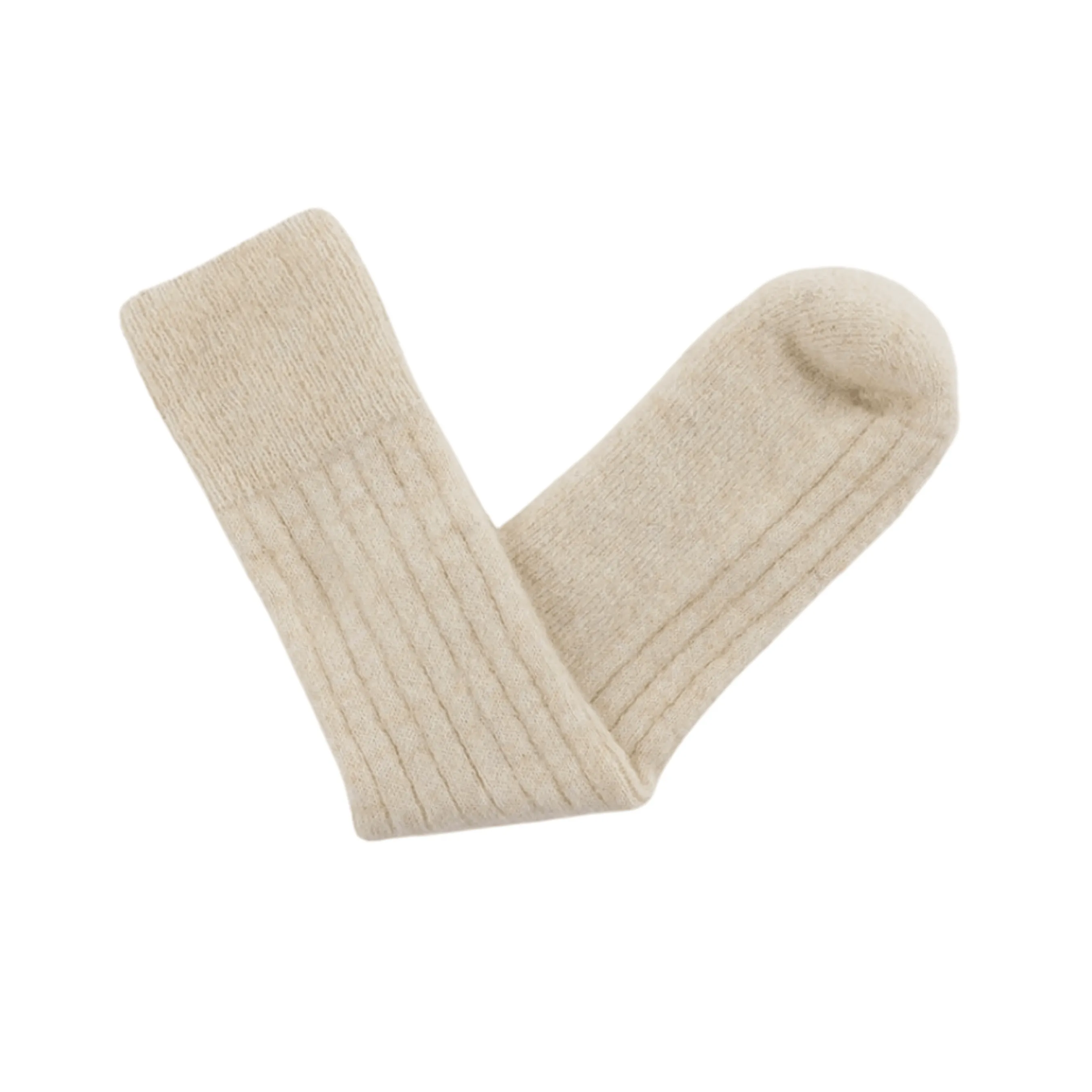 Alpaca Bed Socks, Cream