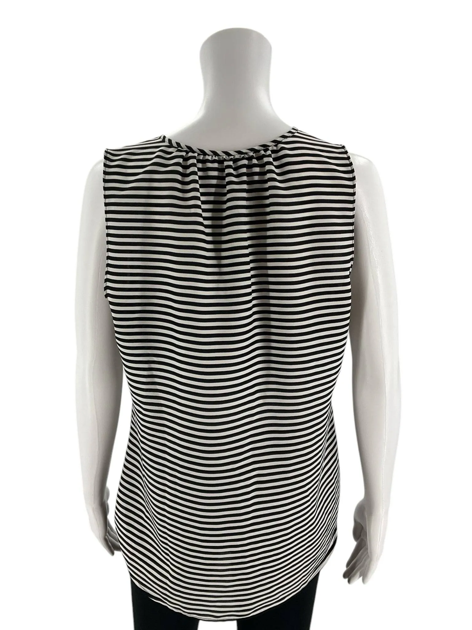 Ann Taylor Black/White Striped Top Size Medium