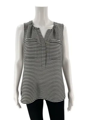 Ann Taylor Black/White Striped Top Size Medium