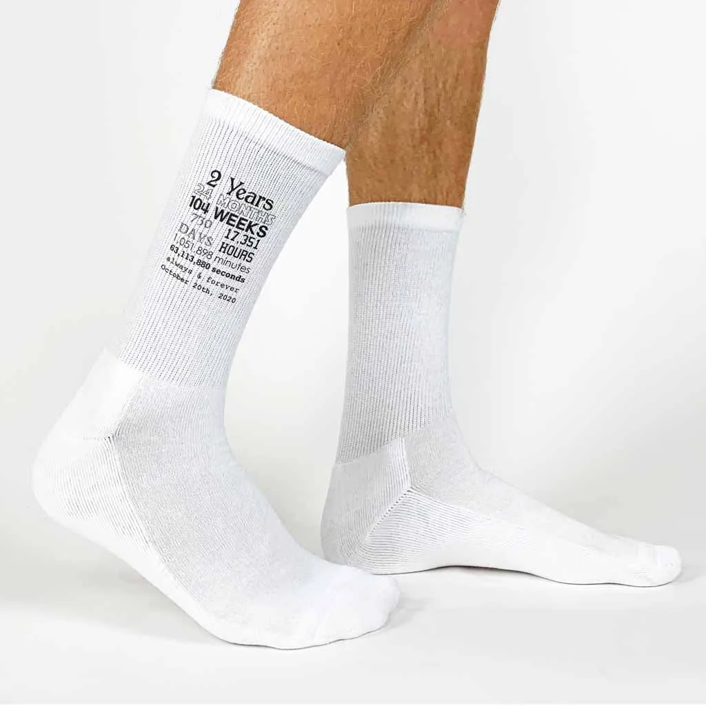 Anniversary Timeline - 2 Year Anniversary Men's Dress Socks