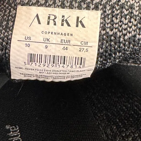 Arkk Copenhagen Raven FG 2.0 Mesh Sneaker Ortholite Orvis Insoles Men's 10 READ