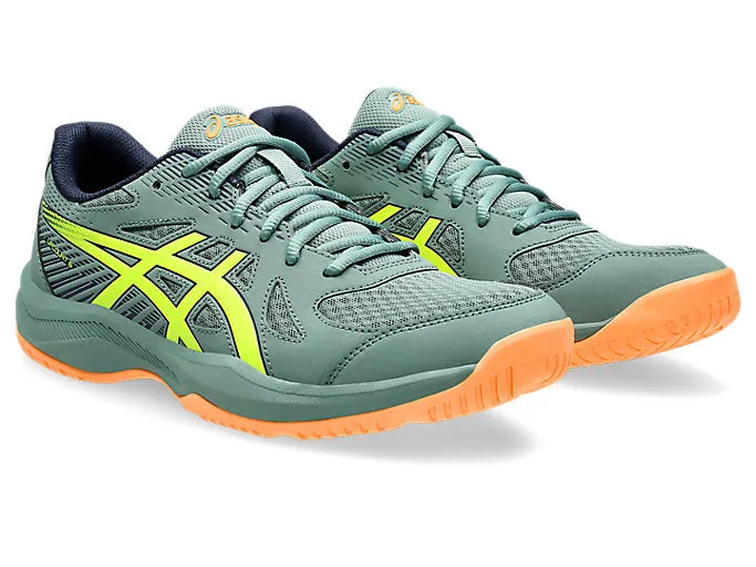 Asics Upcourt 6 Badminton Shoes | Celadon/Safety Yellow