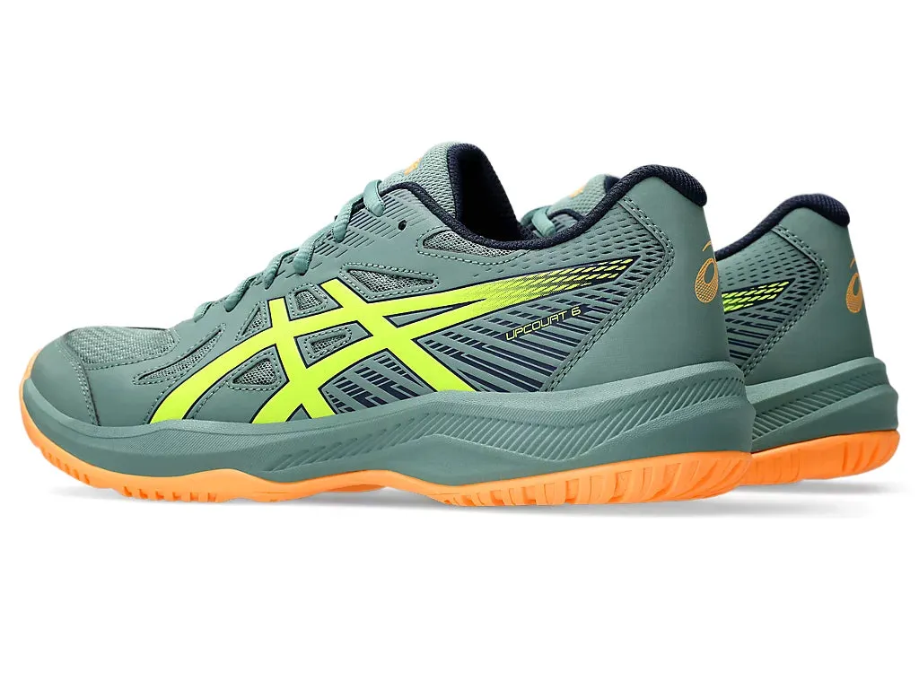 Asics Upcourt 6 Badminton Shoes | Celadon/Safety Yellow