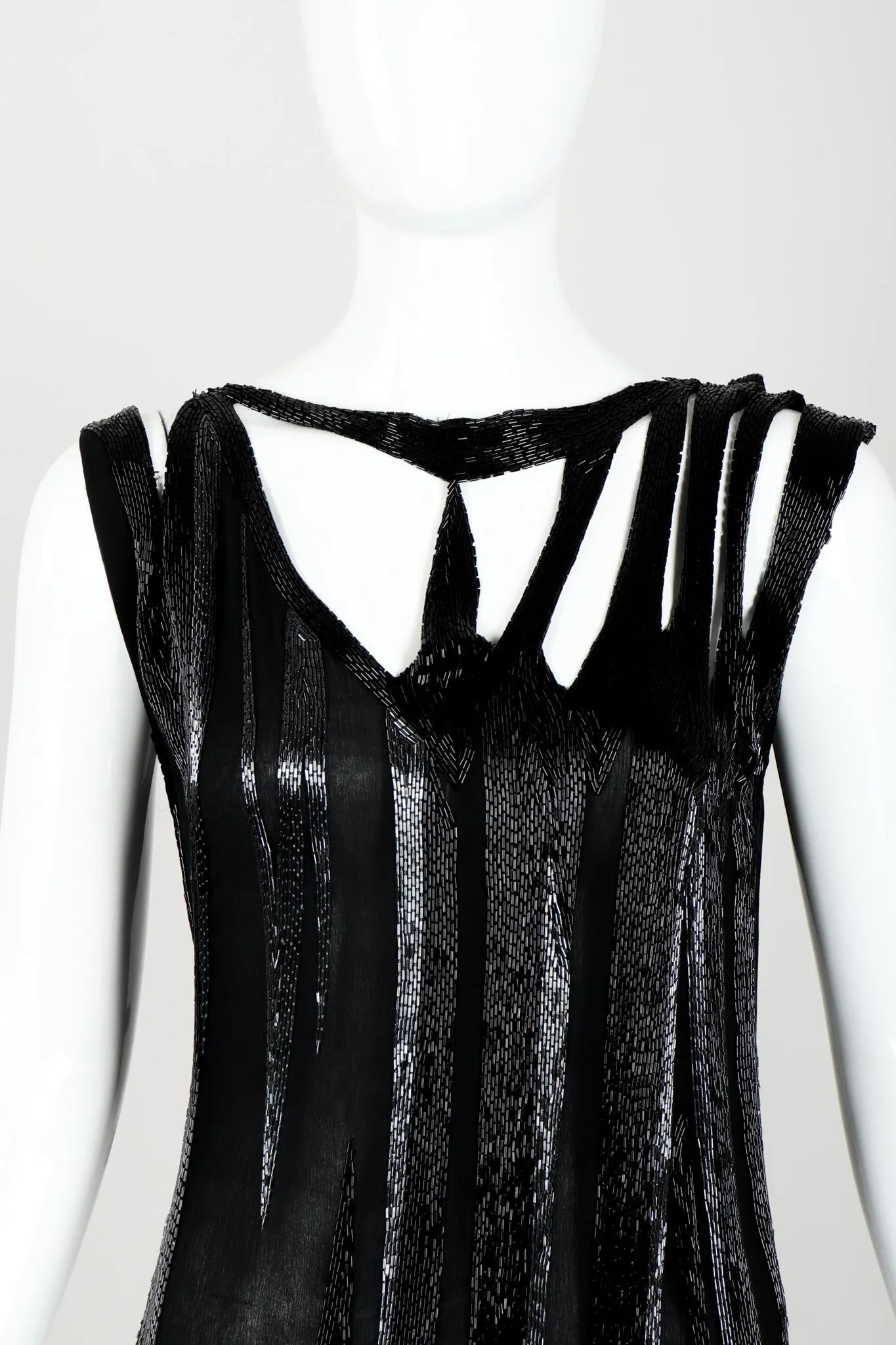 Asymmetrical Beaded Flame Dress