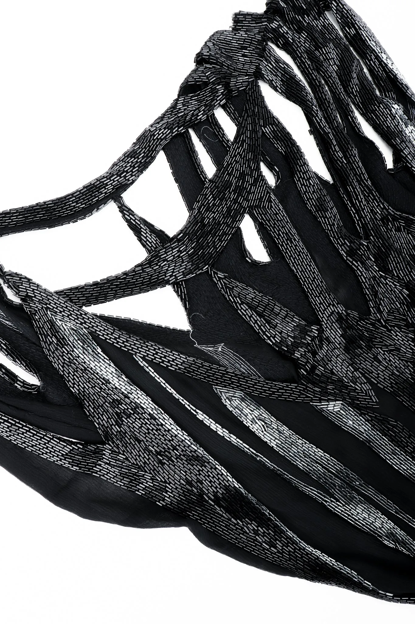 Asymmetrical Beaded Flame Dress