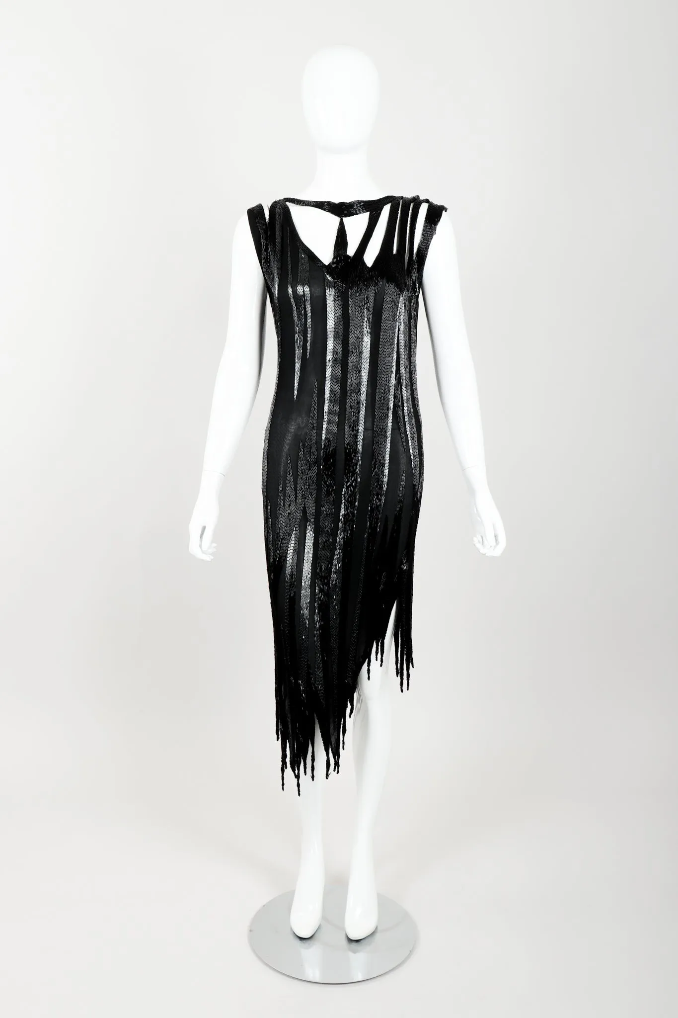 Asymmetrical Beaded Flame Dress