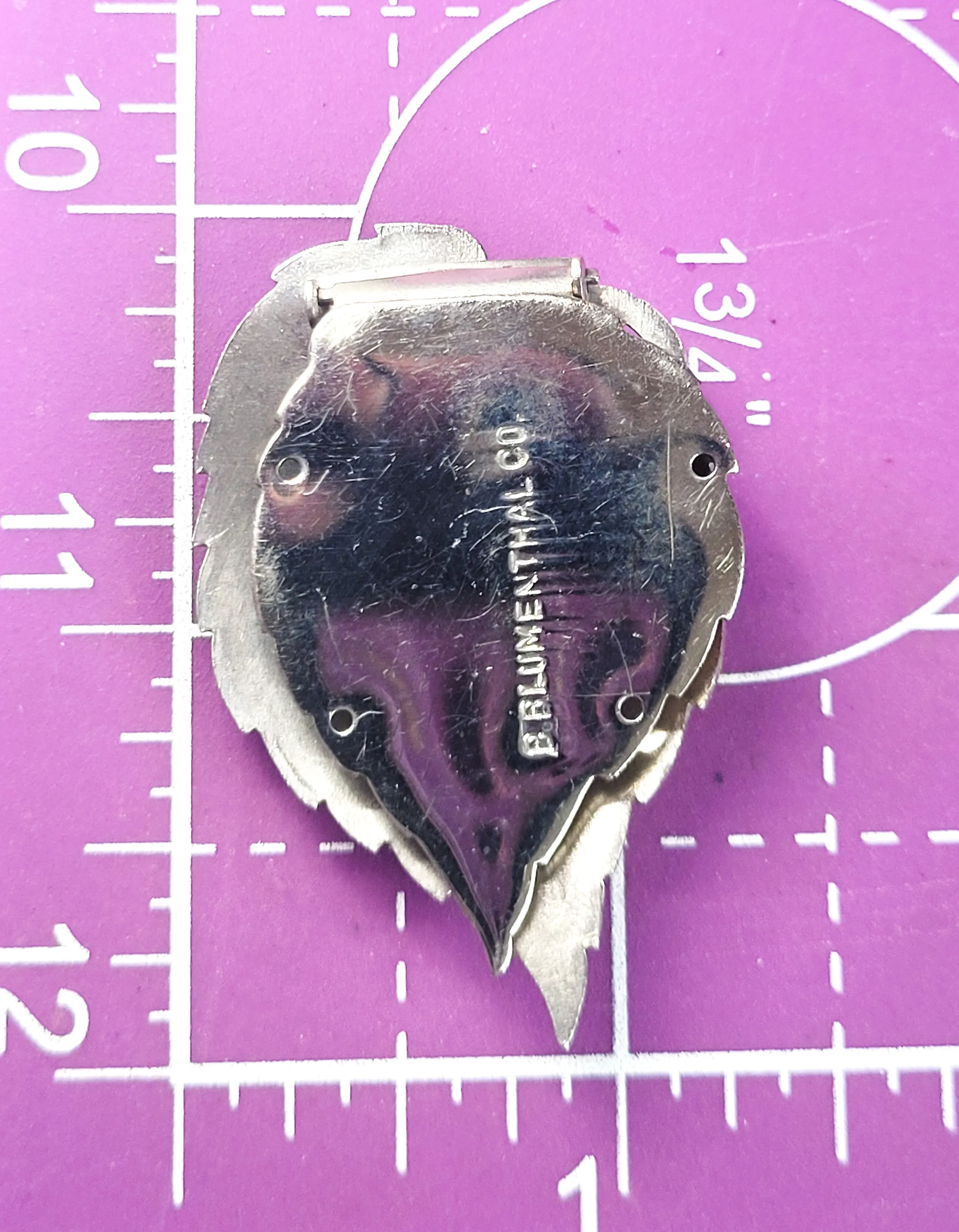 B. Blumenthal & Co jewelry Silver leaf vintage pair of Dress clips