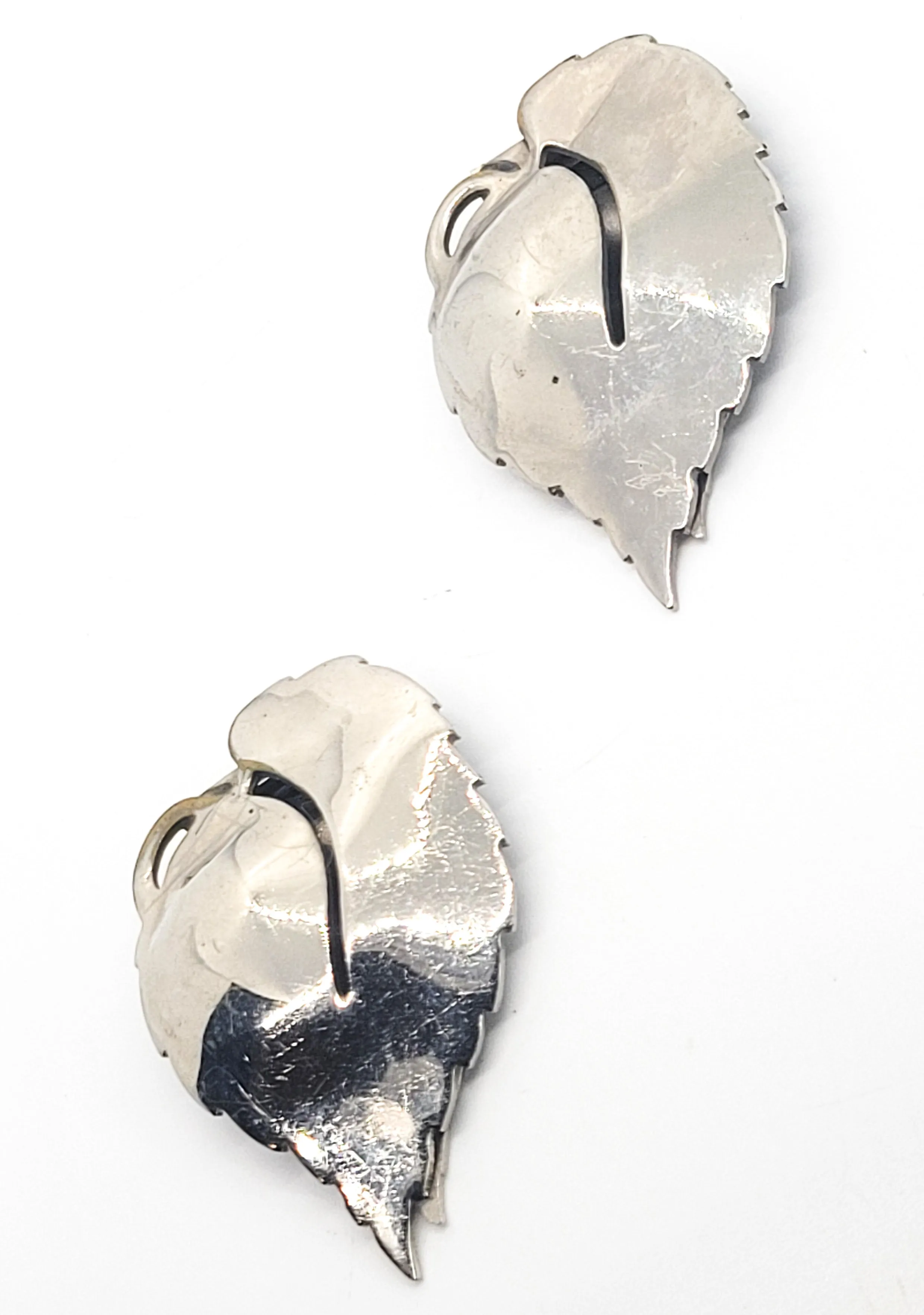 B. Blumenthal & Co jewelry Silver leaf vintage pair of Dress clips