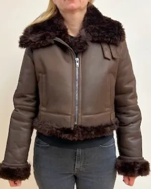 B3x  Cropped shearling aviator just one size S  $550
