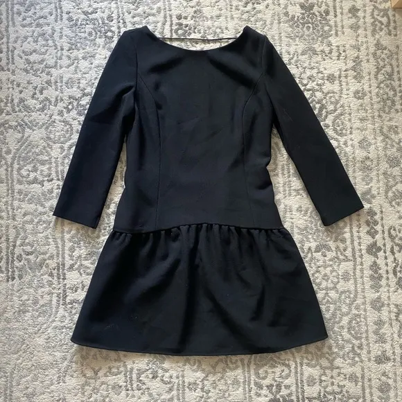 BA&amp;SH Black Drop Waist Taxi Dress with Back Detail