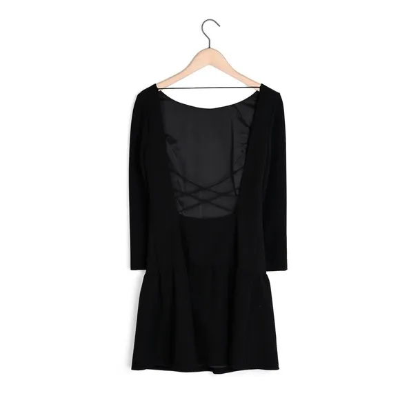 BA&amp;SH Black Drop Waist Taxi Dress with Back Detail