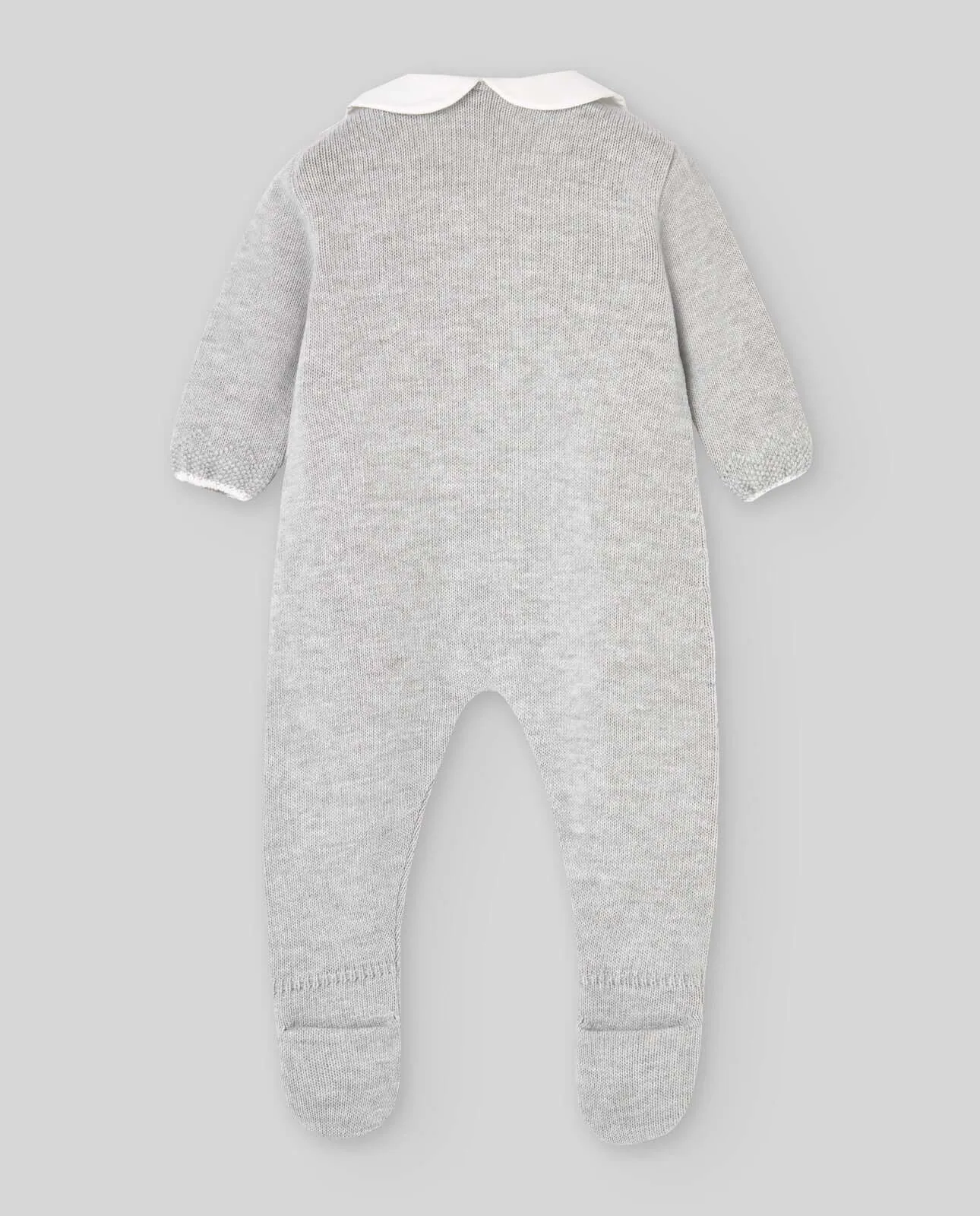 Baby Boys Grey Knitted Babygrow