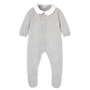 Baby Boys Grey Knitted Babygrow