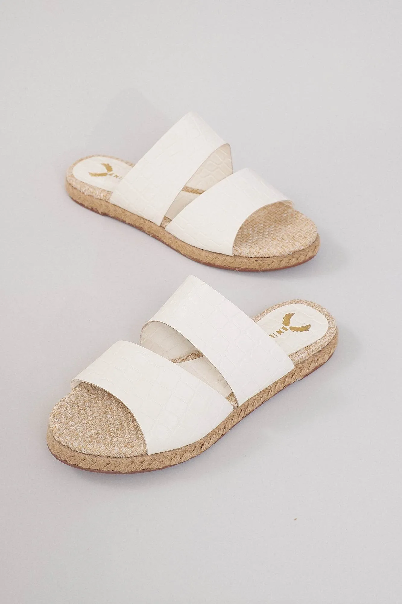 Bali Mules - Croco Off-White