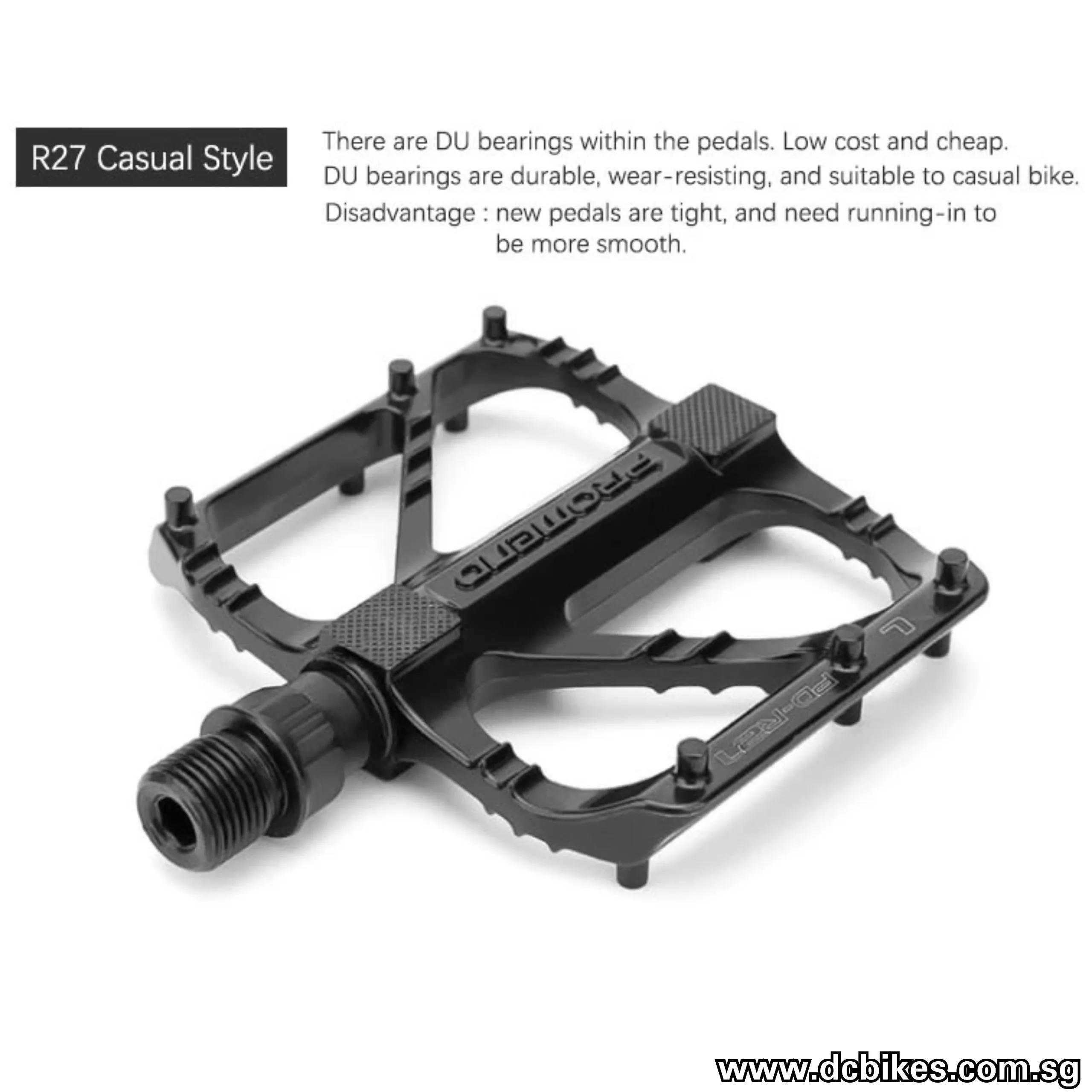 Basic Matt Black Lightweight MTB Flat Pedals