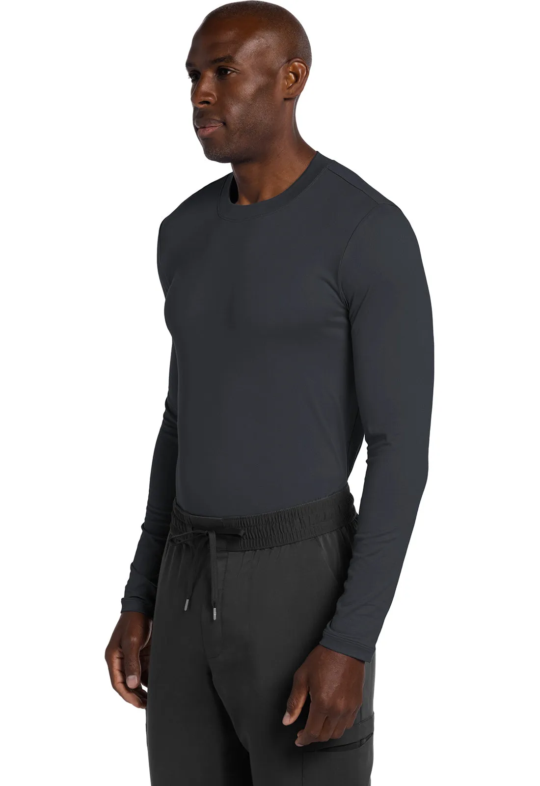 Basics CK807 Men's Long Sleeve Underscrub Knit Tee Pewter