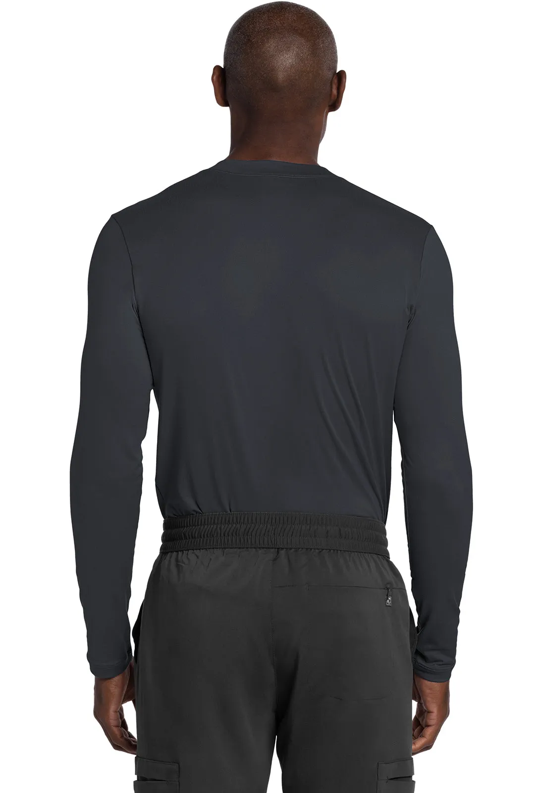 Basics CK807 Men's Long Sleeve Underscrub Knit Tee Pewter