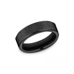 Benchmark Comfort-Fit Black Titanium 7mm Men's Wedding Band CF67891