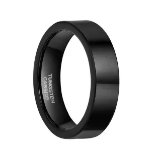 Black Flat Tungsten Carbide Men's Wedding Band