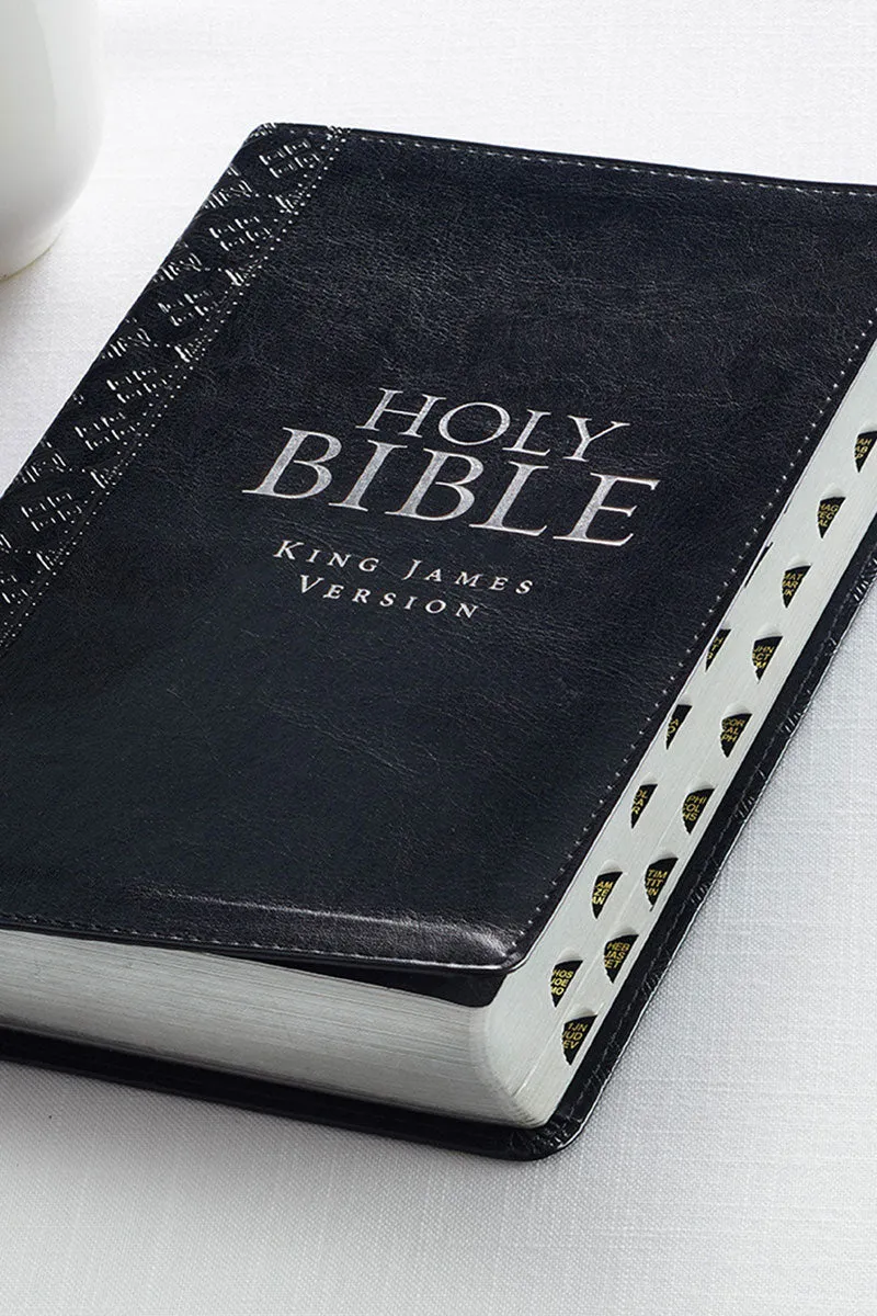Black LuxLeather Deluxe Gift KJV Bible with Thumb Index