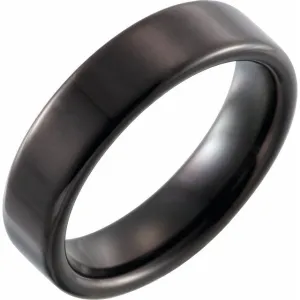 Black PVD Tungsten 6 mm Flat Band