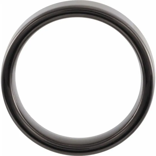 Black PVD Tungsten 6 mm Flat Band