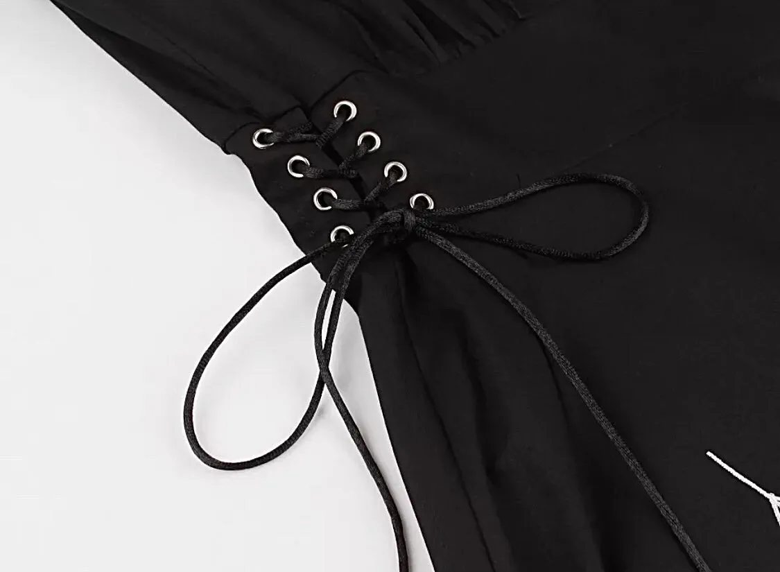 Black Spiderweb & Spider Novelty Dress
