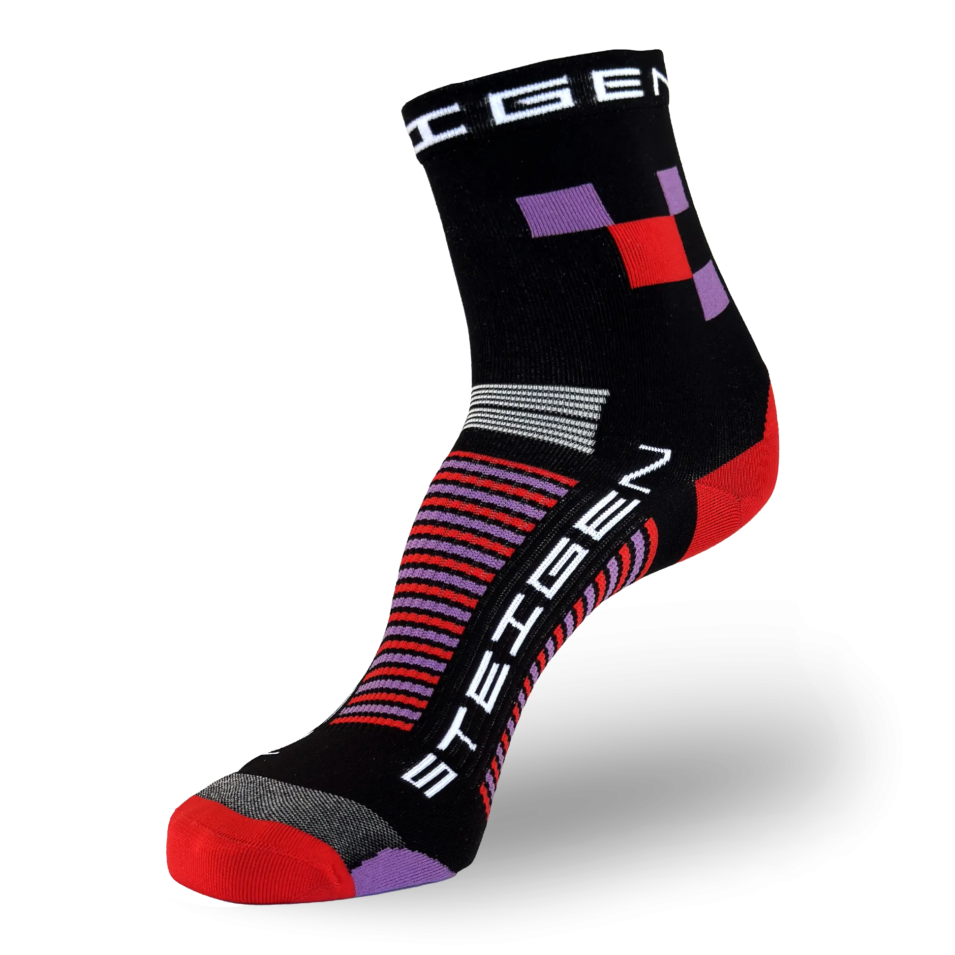 Black Squared Running Socks ½ Length
