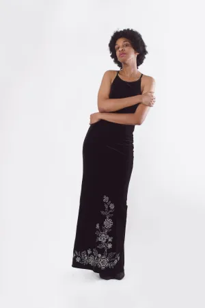 Black Velvet Maxi Dress