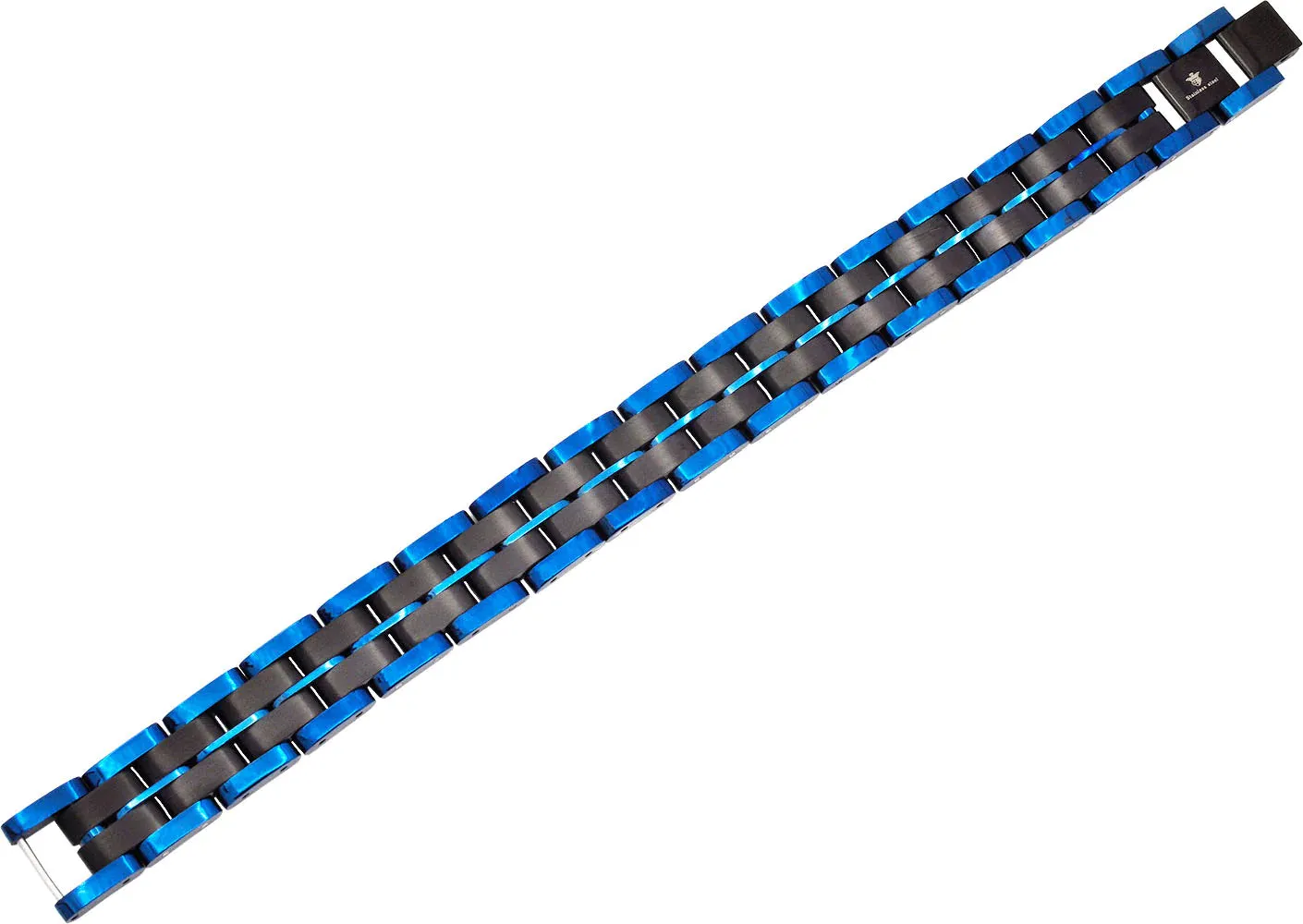 Blackjack Men's Bracelet Blue & Black-Toned SS BJB277BL