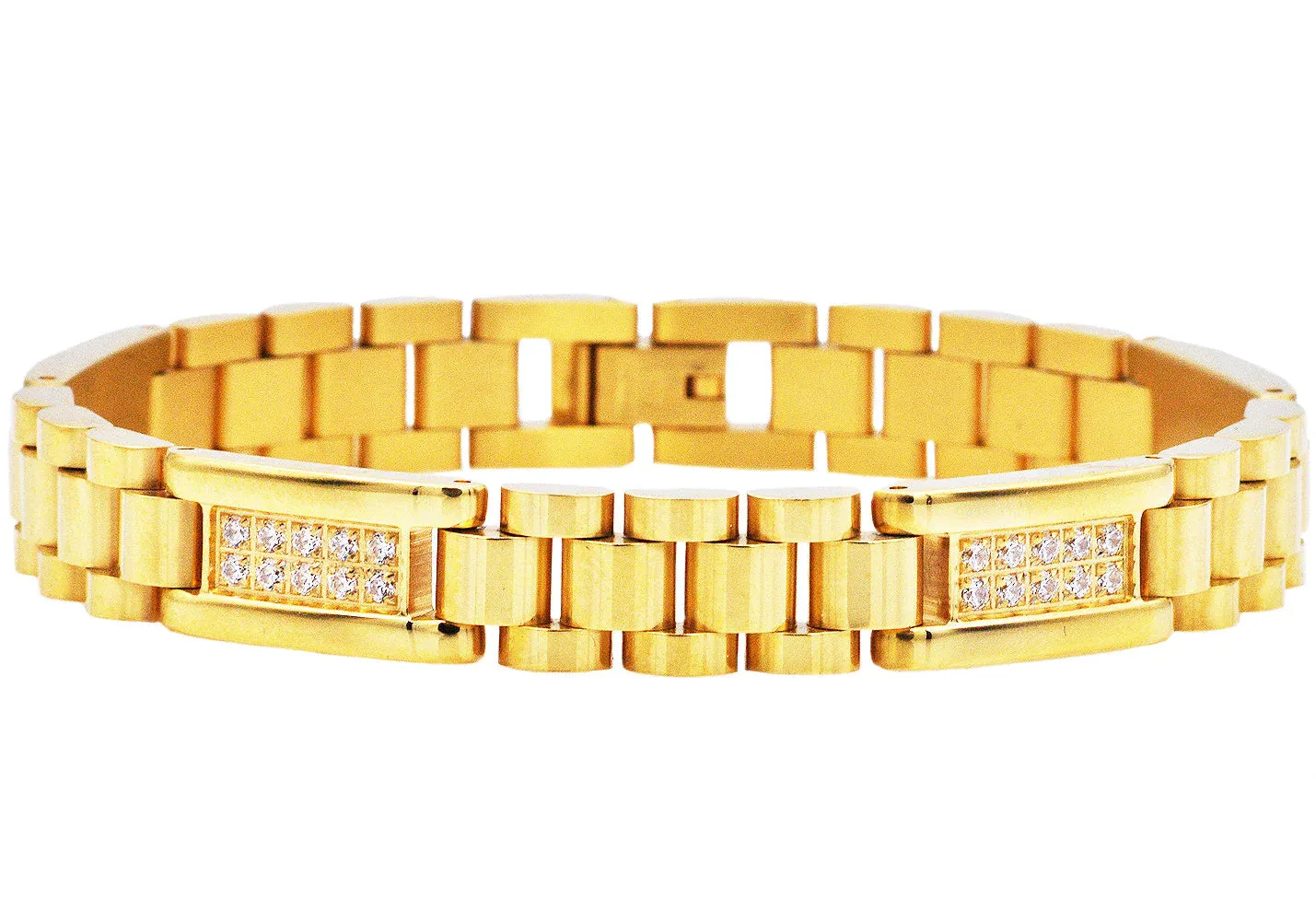 Blackjack Men's Bracelet Gold-Toned SS & CZ BJB194G