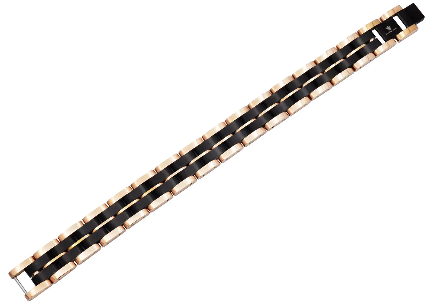 Blackjack Men's Bracelet Rose & Black-Toned SS BJB277BR