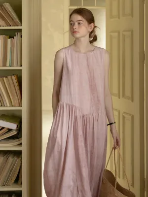 Blush Rustic Linen Midi Dress