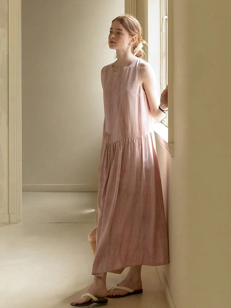 Blush Rustic Linen Midi Dress