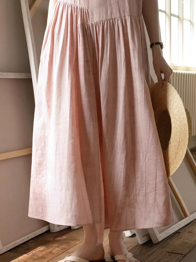 Blush Rustic Linen Midi Dress