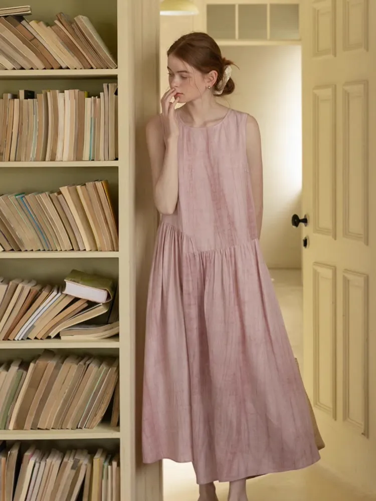 Blush Rustic Linen Midi Dress