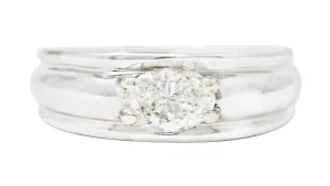 Boucheron French 1990's 0.70 CTW Oval Cut Diamond 18 Karat White Gold Axelle Vintage Solitaire Engagement Ring