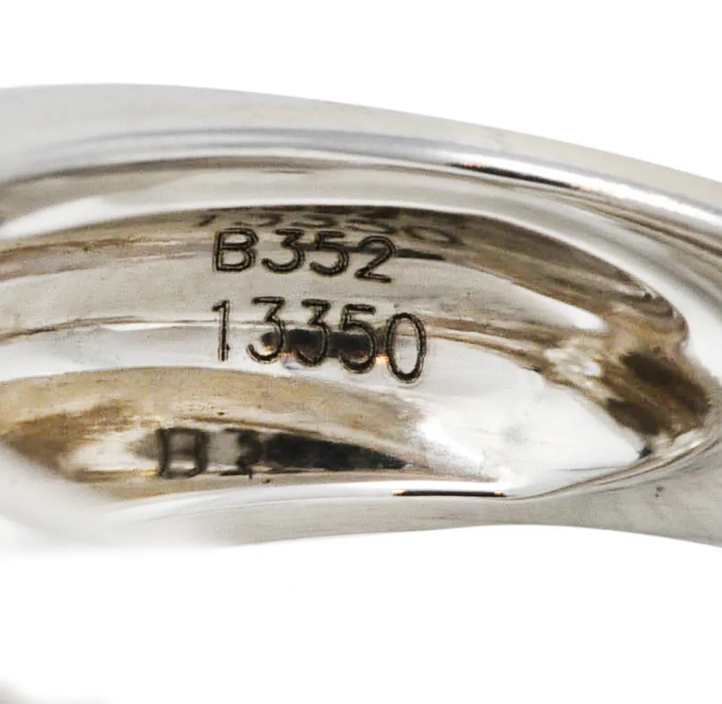Boucheron French 1990's 0.70 CTW Oval Cut Diamond 18 Karat White Gold Axelle Vintage Solitaire Engagement Ring