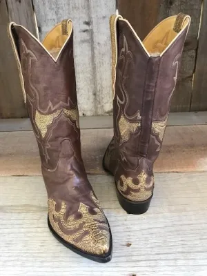 Brown Calf & Ostrich Leg  3480