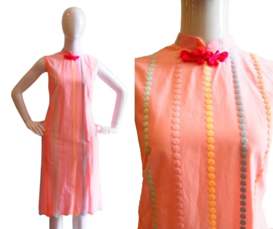 BUBBLY PINK COTTON LACE MODERN CHEONGSAM